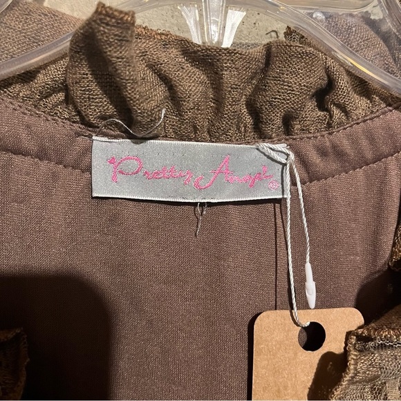 Pretty Angel Top Brown Floral Button Fairy Core Lace Gypsy Festival Whimsigoth - Picture 6 of 11